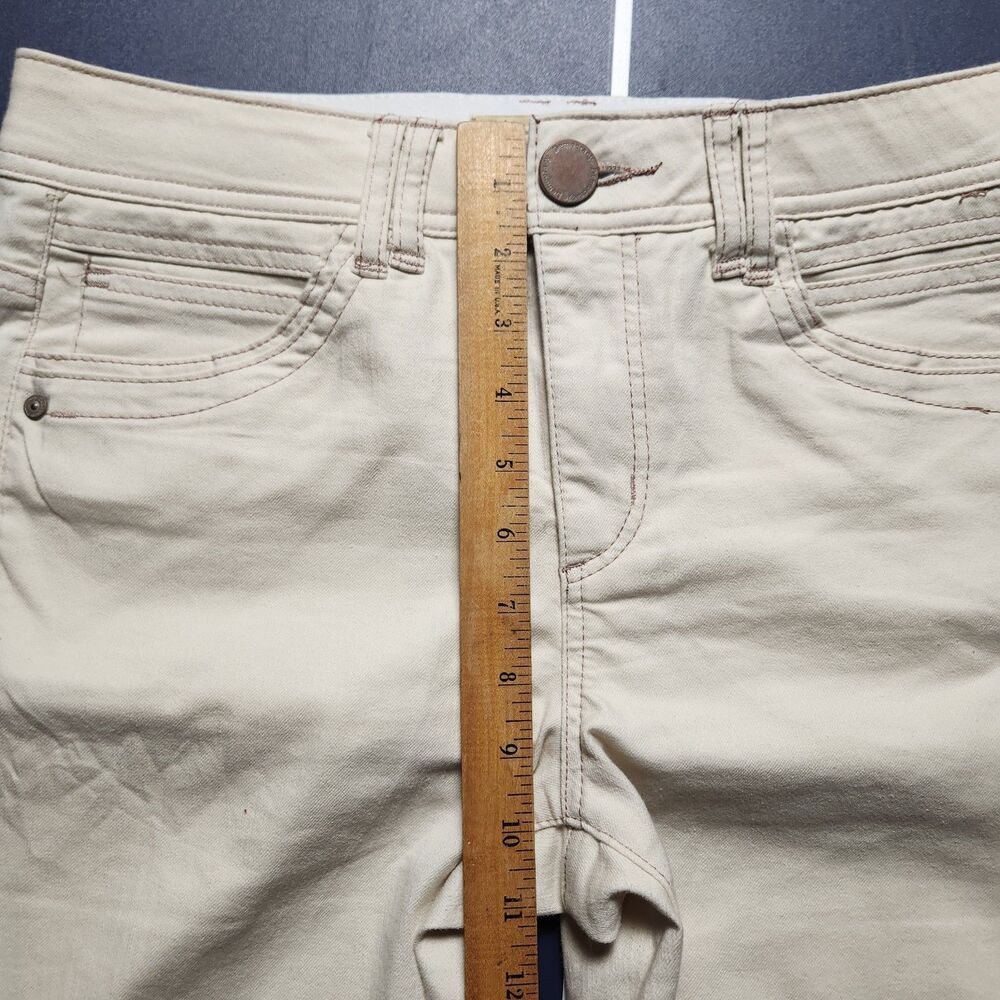 Democracy Womens 6 Ab Solution Straight Leg Frayed Hem Jeans Ivory 31x28 - Picture 8 of 9